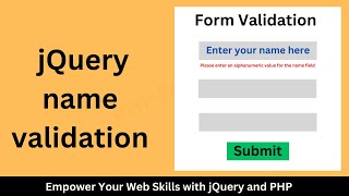 How to validate a name field using jQuery? || jQuery form validation || Name validation in jQuery