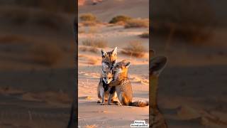 Adorable Kit Fox Family Adventure: Mama Fox and Her Playful Cubs in the Wild!