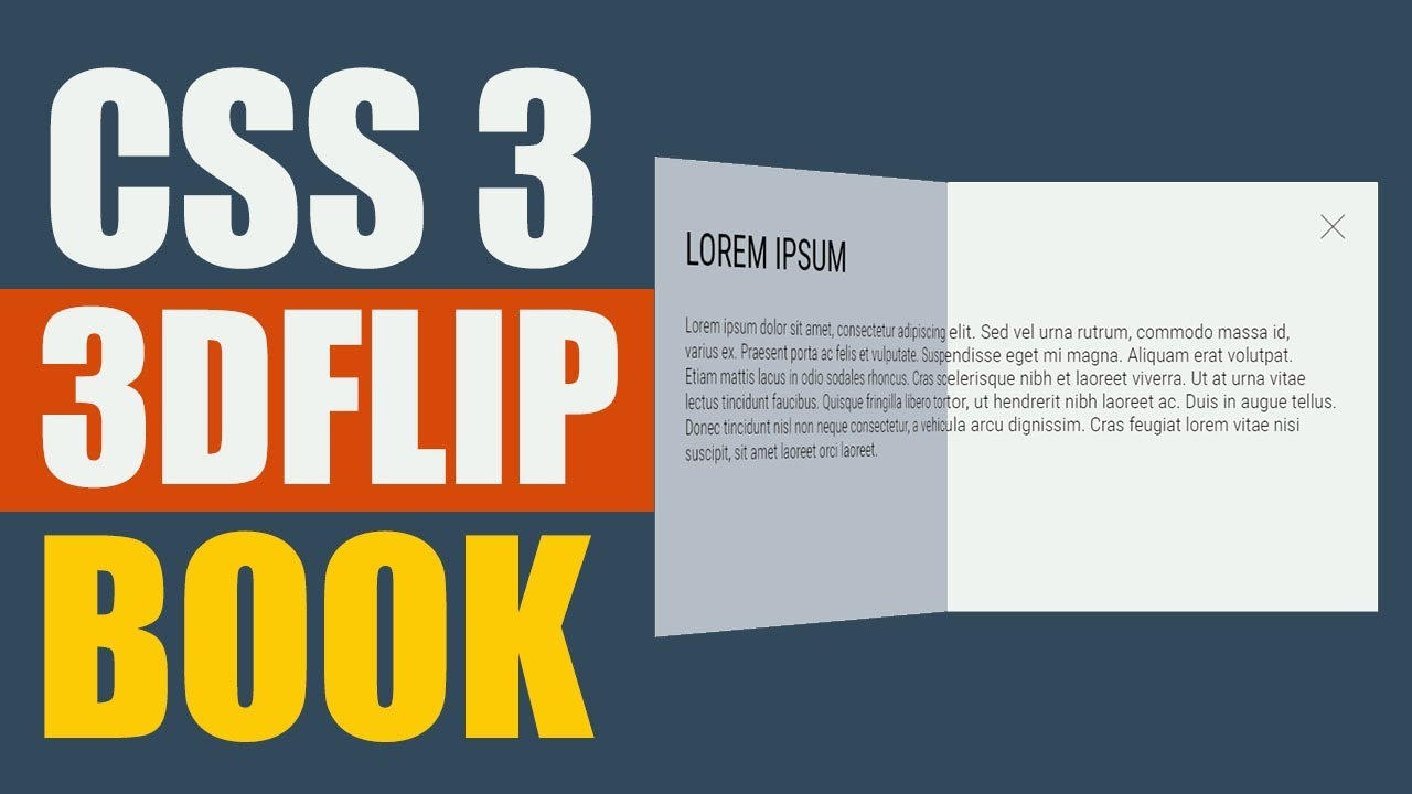 3D Book Flip Card Effect Using CSS 3 & HTML - YouTube