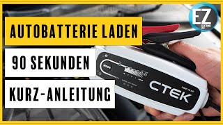 Autobatterie laden - Kurz-Anleitung in 90 Sekunden - Wie lade ich eine Autobatterie richtig auf?