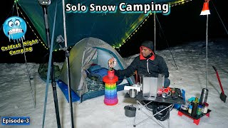 Coldest Snow Camping Night in Forest  | Camping in India | #ridingwithpeace