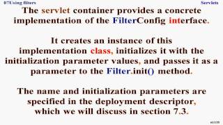 Using filters in Java Web Components