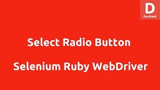 Selenium Ruby Select Radio Button