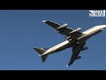 the mighty boeing 747 takes off from toronto on lufthansa lh471