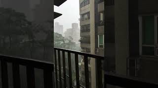 heavy rain during typhoon season taipei, taiwan