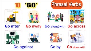 10 ‘GO’ phrasal verbs | phrasal verbs with meaning and sentences | listen and practice