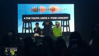 저스디스가 공연에서 멘트가 없는 이유 , 4 the Youth 콘서트 토크 직캠