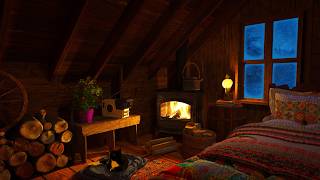 Deep Sleep With Blizzard And Fireplace Sounds Cozy Winter Ambience Snow
