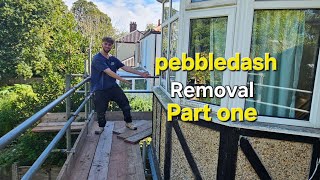 Pebbledash removal (part one)!!!
