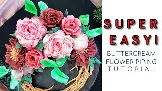 Buttercream Flower Piping Tutorial (SUPER EASY, USING 4 TIPS ONLY!)