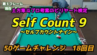 【ビリヤード検定】セルフカウントナイン　50ゲームチャレンジ【18回目】