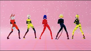 【MMD Miraculous】Bla Bla Bla【Ladybug, Chat Noir, Queen Bee, Rena Rouge, Vesperia】【60fps】