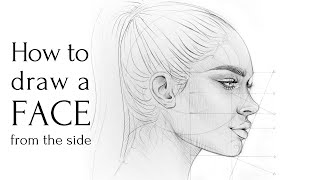 How to draw a face from the side | step by step tutorial