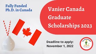 Vanier Canada Graduate Scholarships 2023 | Fully Funded Ph.D. in Canada | Vanier CGS Program