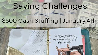 💵 Saving Challenges | January 4th |$500 Cash Stuff  #cashstuffwithme #budget