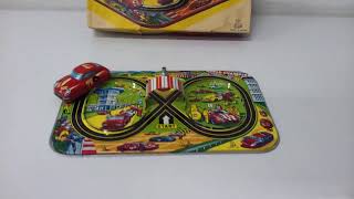 RARE TPS MECHANICAL WORLD CHAMPION AUTO RACE WIND UP TIN TOY TPS JAPAN