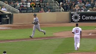 CWS@MIN: Flowers plates Dunn on a bases-loaded walk