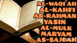 Download SURAT AL WAQIAH, AL KAHFI, AR RAHMAN, YASIN, AL MULK,  MARYAM, AS SAJDAH mp3