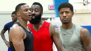 James Harden, Russell Westbrook & Paul George BALL OUT At Rico Hines Private NBA PICKUP GAMES