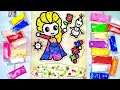 Painting ELSA Frozen with Slime | Tranh Tô Màu Bằng Slime Bọt Xốp | 3D Doll Coloring Creative Toys