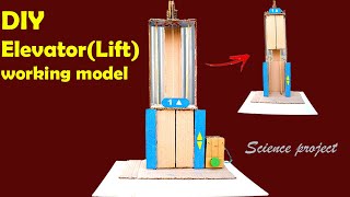 How to make an Electric Lift out of cardboard - Science project working model 💡