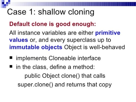 Cloning in Java Cloning in Java