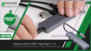 Enticing Essentials UGreen 4 Ports USB C Hub Type C 3.0