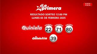 Sorteo Mediodía Lunes 03 De Febrero Del 2025