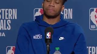 GIANNIS ANTETOKOUNMPO WALKS OUT OF HIS POST GAME PRESS CONFERENCE | ALMOST IN TEARS