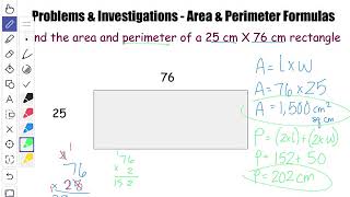 Mrs. Sanders’ Bridges Unit 5 Module 3 Session 3 - Area and Perimeter Formulas