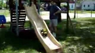 Remote control truck and a slide