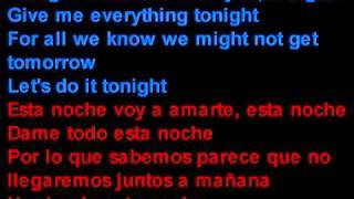 Pitbull feat. Ne-Yo - Give Me Everything - Letra en español y inglés en la pantalla