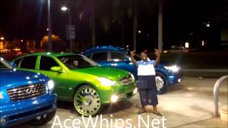 AceWhips.NET- Lauderdale INFINITI Game- WET Candy Teal N Blue FX N Slime Green M on Forgiatos