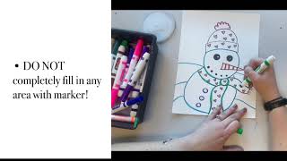 Washable marker snowman