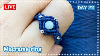 25분만에 마크라메 원석 반지 만들기, 매듭반지, How to make macrame ring in 25min, gemstone ring 211