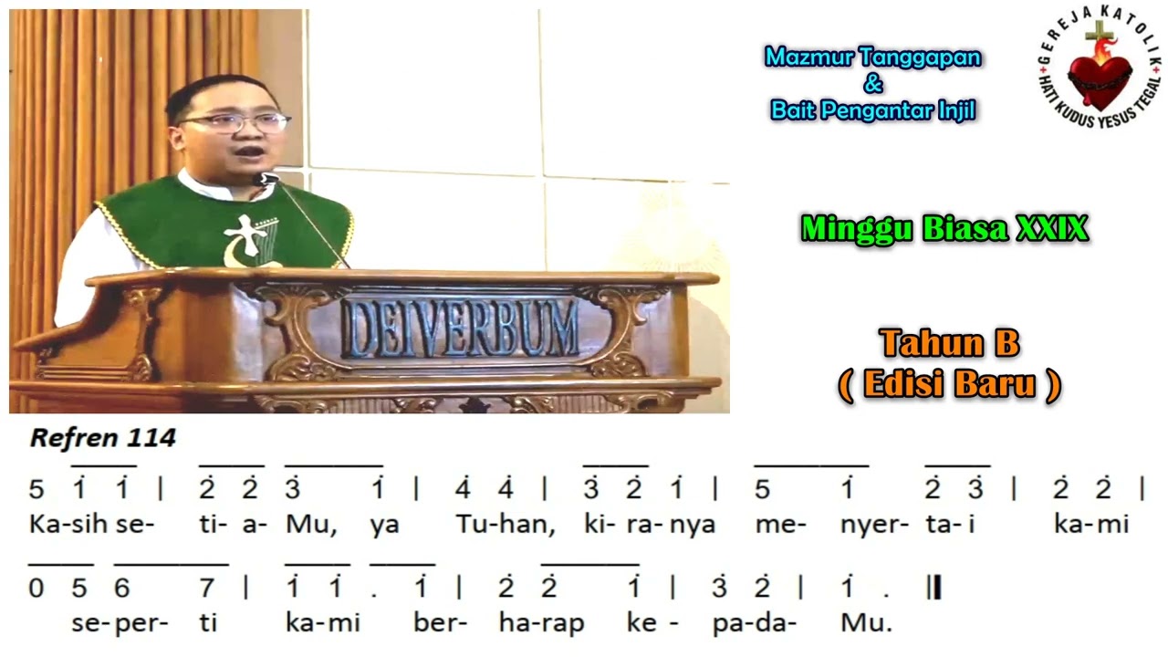 Mazmur Tanggapan & BPI (Baru) | Hari Minggu Biasa XXIX (Tahun B) - 20 ...