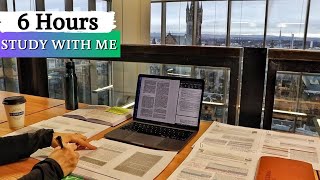 6 HOUR STUDY WITH ME at the LIBRARY | University of Glasgow Background noise, 10 min break, no music