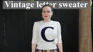 Intarsia vintage letter sweater | Machine knitting tutorial