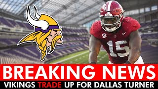 🚨 TRADE 🚨 Vikings Move Up To Draft Dallas Turner After JJ McCarthy In 2024 NFL Draft | Vikings News