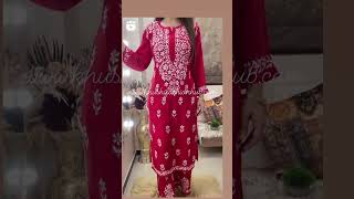 lucknownvi chikankari mudal kurti set with ghaspatti work size 38 to