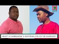 What is Gambakwe 's editorial policy on Chamisa?