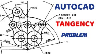 Autocad - Tangency Problems in | Technical Drawing | Engineering Drawing