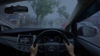 Driving In The Rain  | Car \u0026 Rain Sounds with Windshield Wipers