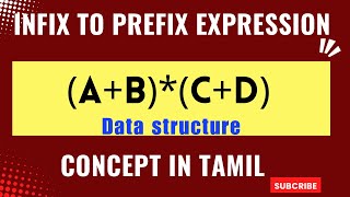 Infix to Prefix Expression|Data Structure |beginners for tamil |pridetech