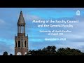 UNC-CH: November 2020 Meeting of the Faculty Council and the General Faculty