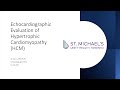 Echocardiographic Evaluation of Hypertrophic Cardiomyopathy (HCM)