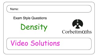 Density Answers - Corbettmaths