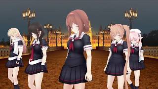 【艦これMMD】白露型5人組(白露、時雨改二、村雨、夕立改二、春雨)でゴーストルール