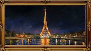 4k TV Art : Paris Vintage Eiffel Tower | Art Framed Screensaver | Art for Your TV