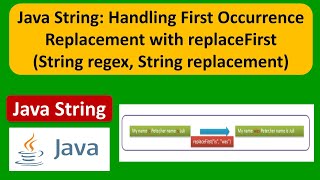 Java String: andling First Occurrence Replacement with replaceFirst(String regex,String replacement)